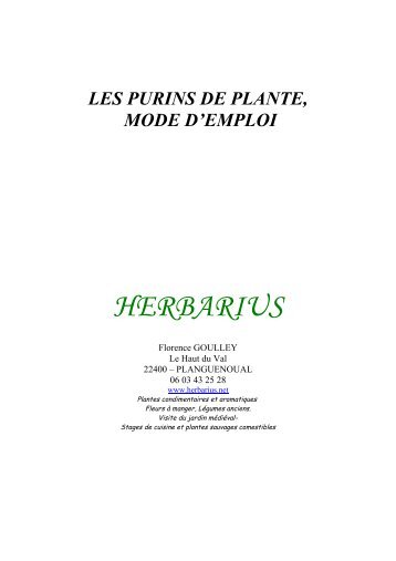 "Les purins de plante-Mode d'emploi" édité par Herbarius