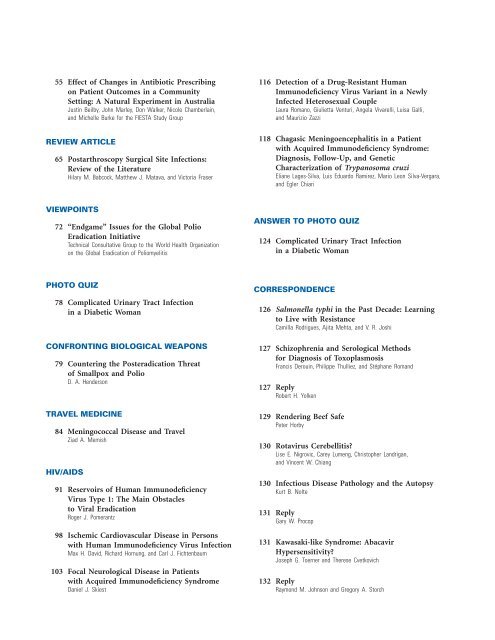 Table of Contents (PDF) - Clinical Infectious Diseases