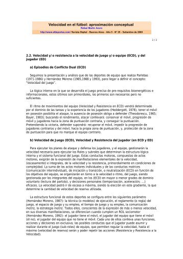 Velocidad en el fútbol: aproximación conceptual