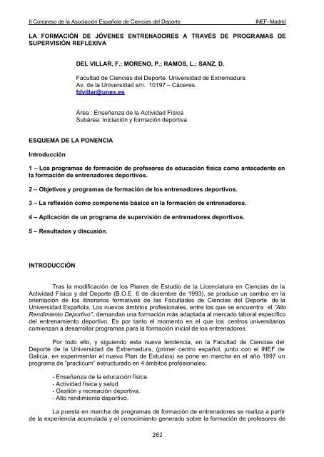 libro de actas vol i - Ciencias del Deporte - Universidad de ...