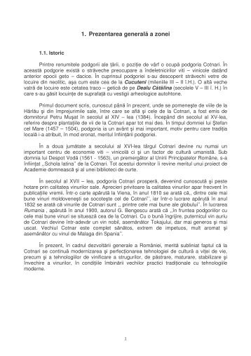 1. Prezentarea generală a zonei