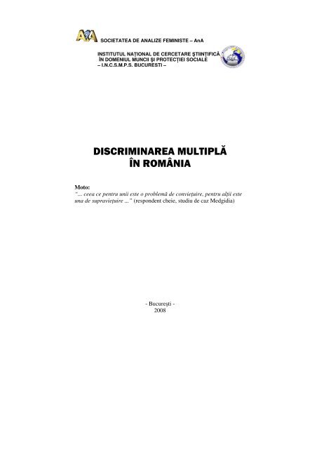 DISCRIMINAREA MULTIPLĂ ÎN ROMÂNIA - INCSMPS