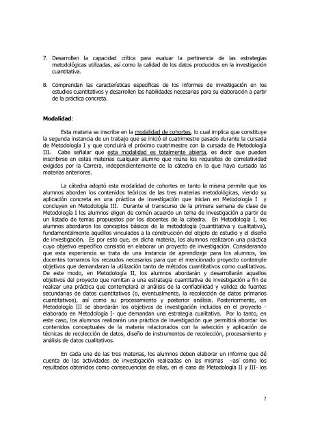 Metodología de la Investigación II - Infesta - carrera de sociología ...