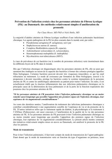 Prévention de l'infection croisée chez les personnes atteintes de ...