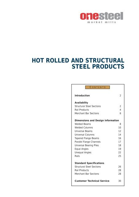 Third Edition Hot Rolled and Structural Steel Products - CIM