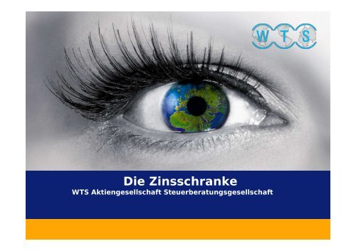 Die Zinsschranke Eigenkapitalvergleich - WTS Aktiengesellschaft ...