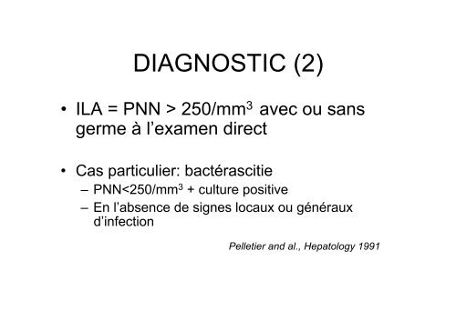 INFECTION DU LIQUIDE D'ASCITE - Hepato Web