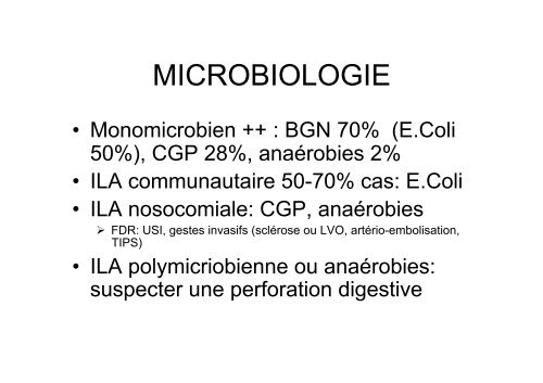 INFECTION DU LIQUIDE D'ASCITE - Hepato Web