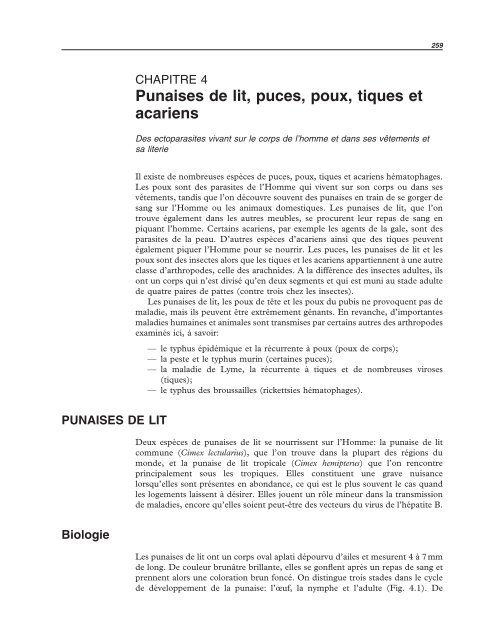 Punaises de lit, puces, poux, tiques et acariens - AlloMouss