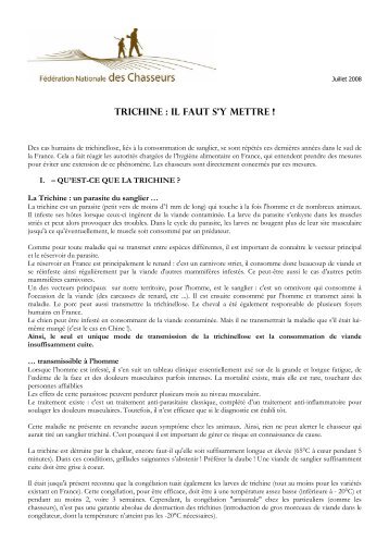 Trichine note longue 2008 - Fédération Départementale des ...