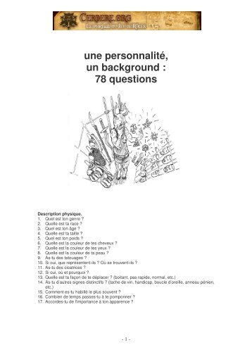 une personnalité, un background : 78 questions - Cerbere.org