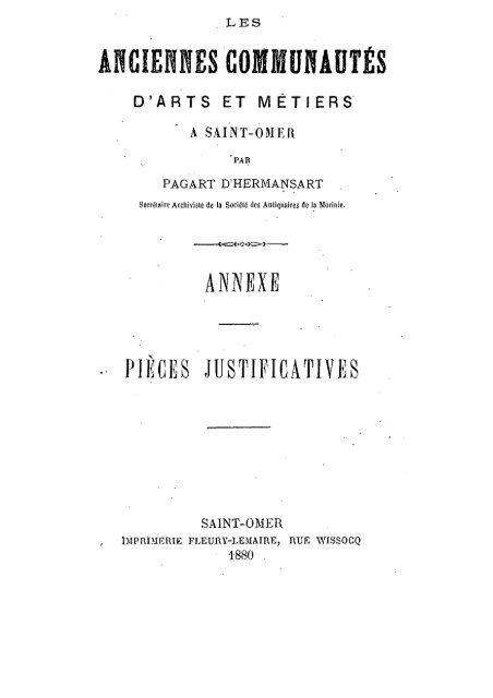 Mémoires 1881 Tome 17 - Ouvrages anciens sur Saint-Omer (Pas ...