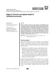 Robert E. Horton's perceptual model of infiltration processes