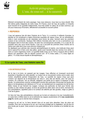L'eau, du sous-sol… à la casserole - WWF France