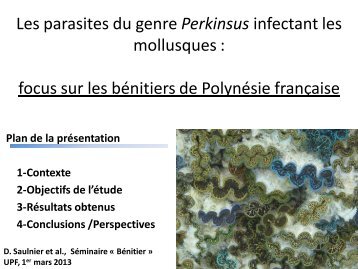 Les parasites du genre Perkinsus infectant les mollusques : focus ...