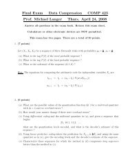 Final Exam Data Compression COMP 423 Prof. Michael ... - CIM