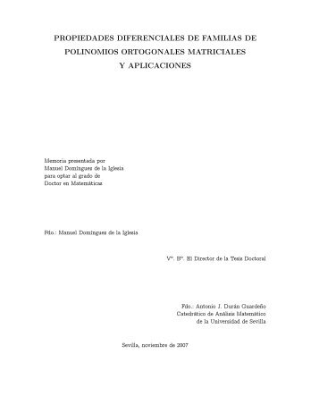 propiedades diferenciales de familias de polinomios ortogonales