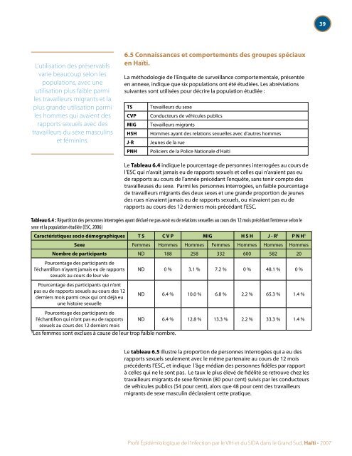 Profil Épidémiologique de l'infection par le VIH et du SIDA ... - nastad