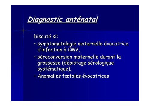 INFECTIONS CONGENITALES à CMV - Monenfantgrandit