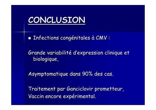 INFECTIONS CONGENITALES à CMV - Monenfantgrandit