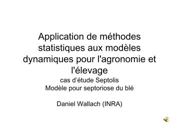 Application de méthodes statistiques aux modèles dynamiques pour ...