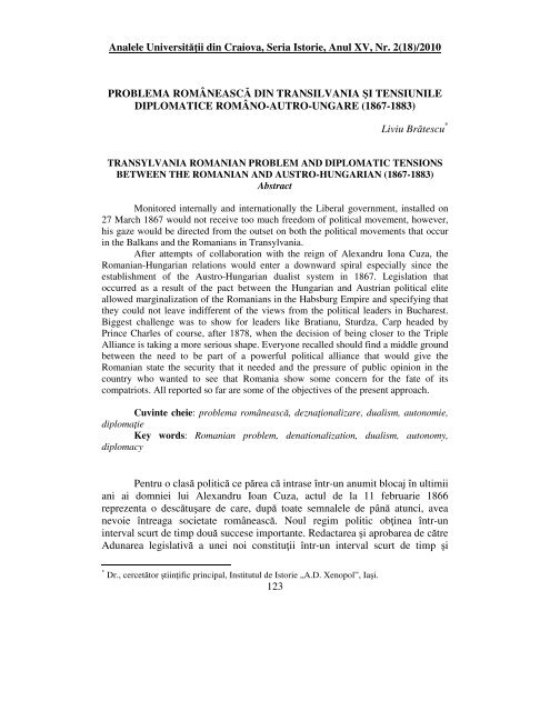 Full Text - Analele Universitatii din Craiova. Istorie