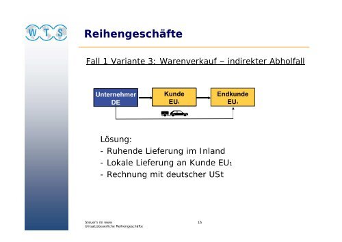 Umsatzsteuerliche Reihengeschäfte - WTS Aktiengesellschaft ...