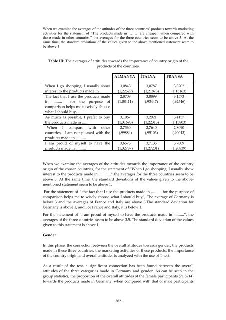 the evaluation of turkish consumers' attitudes towards foreign products