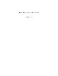 Notes from Limit Theorems 2 Mihai Nica