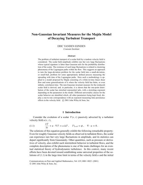 Non-Gaussian Invariant Measures for the Majda Model of Decaying ...