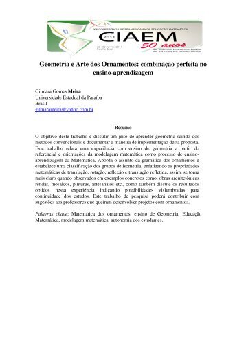 Geometria e Arte dos Ornamentos: combinação perfeita no ... - CIMM