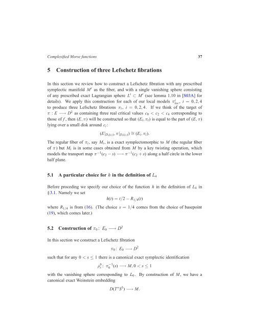The Picard-Lefschetz theory of complexified Morse functions 1 ...