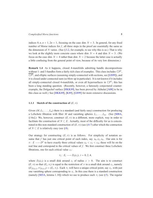 The Picard-Lefschetz theory of complexified Morse functions 1 ...