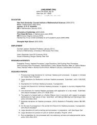 Resume - Courant Institute of Mathematical Sciences - New York ...