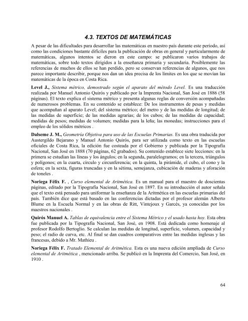 Historia de las matematicas en Costa Rica.pdf - CIMM - Universidad ...