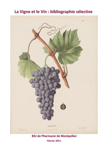 La Vigne et le Vin : bibliographie sélective - Bibliothèque ...