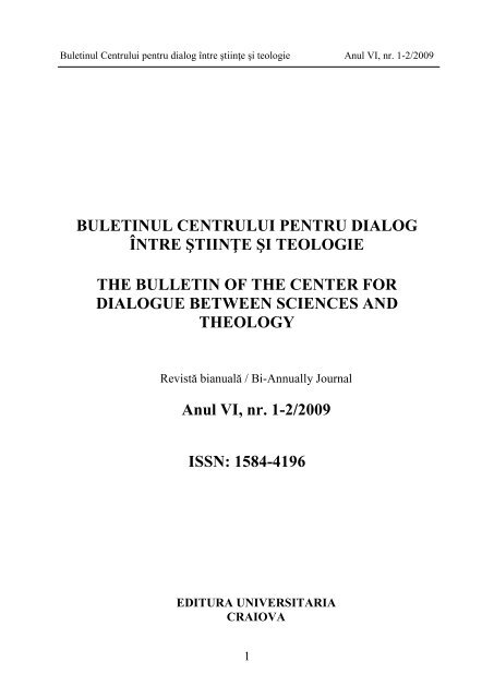 CDST_1-2_2009 - Facultatea de Teologie Ortodoxă din Craiova ...