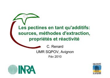 Les pectines en tant qu'additifs: sources, méthodes d'extraction ...