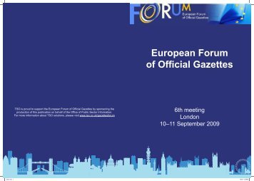 European Forum of Official Gazettes - CIRCA - Europa