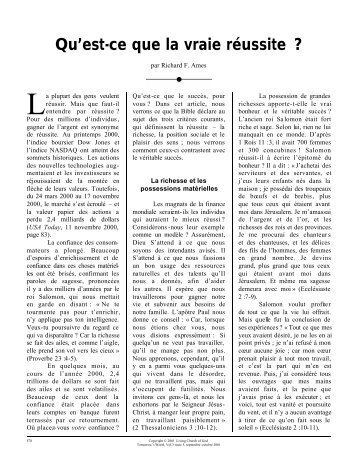 Qu'est-ce que la vraie réussite ? - Le Monde de Demain