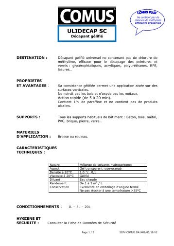 fiche technique.pdf - Solutions COMUS