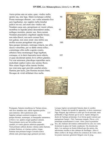 OVIDE, Les Métamorphoses, Livre I, vv. 89-150. Aurea prima sata ...