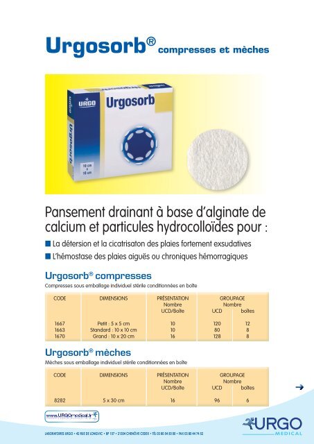Urgosorb® compresses - Urgomedical.fr
