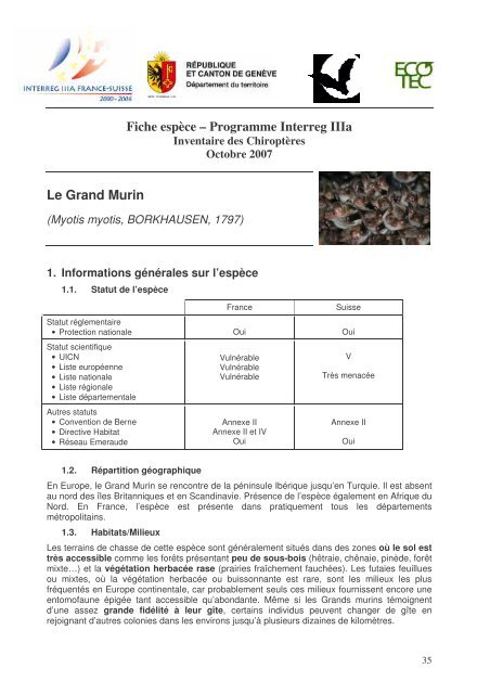 Rapport JD avec annexes.pdf - Société Zoologique de Genève