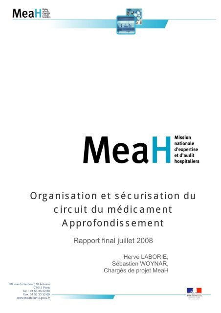 Organisation et sécurisation du circuit du médicament ... - Anap