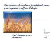 Alternatives Nutritionnelles - CHU Sainte-Justine