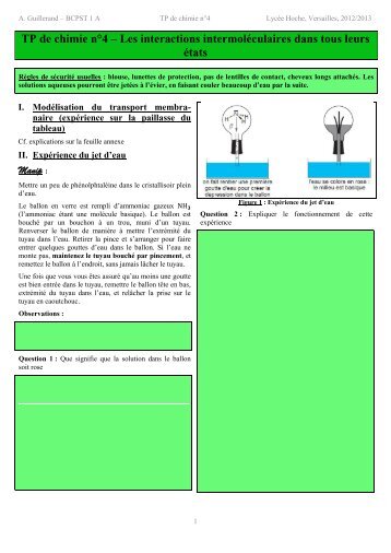 sujet - La physique-chimie en BCPST 1A au lycée Hoche