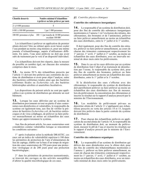 Fiches synthèses sur l'eau potable et la santé humaine