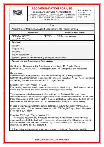 rfu-rst-028 application of modules a1 and h1 according to ... - CIRCA