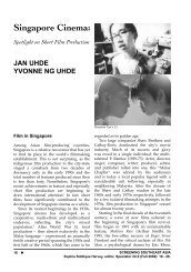 Singapore Cinema: Spotlight on Short Film Production JAN UHDE ...